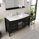 Modern Fittings Ava 55" Single Bath Vanity with Engineered Stone Top and Round Sink Nickel Faucet