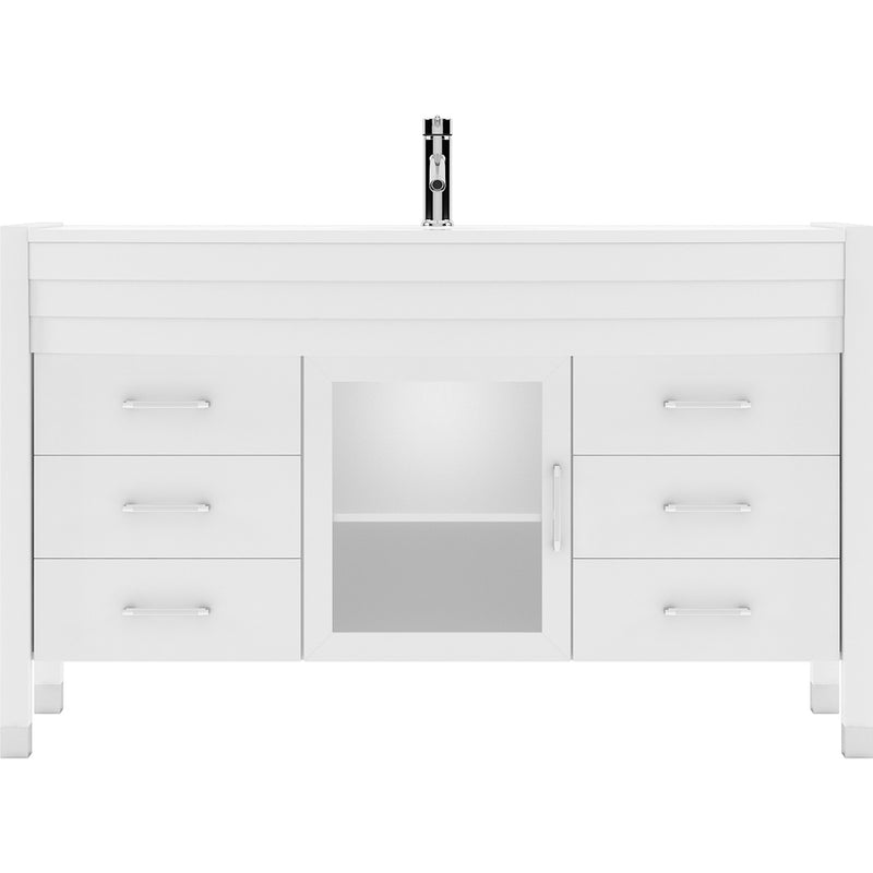 Modern Fittings Ava 55" Single Bath Vanity with Engineered Stone Top and Round Sink