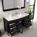 Modern Fittings Ava 61" Single Bath Vanity with Engineered Stone Top and Round Sink Nickel Faucet