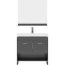 Modern Fittings Gloria 36" Single Bath Vanity with Ceramic Top and Integrated Square Sink Nickel Faucet