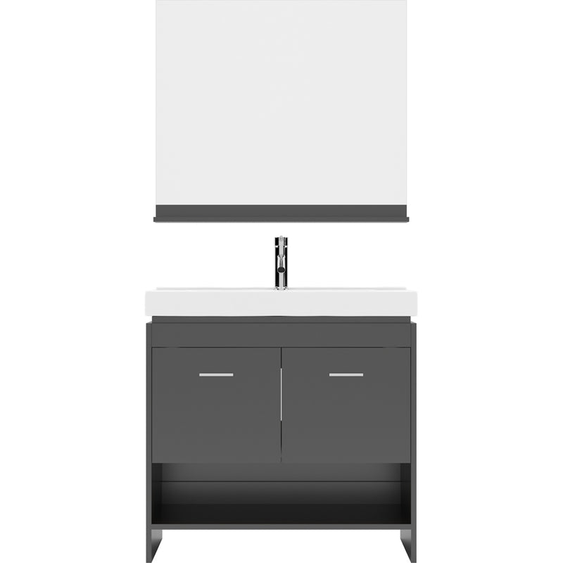 Modern Fittings Gloria 36" Single Bath Vanity with Ceramic Top and Integrated Square Sink Nickel Faucet