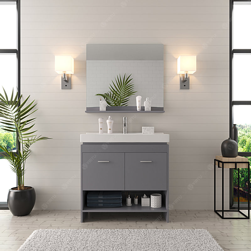 Modern Fittings Gloria 36" Single Bath Vanity with Ceramic Top and Integrated Square Sink