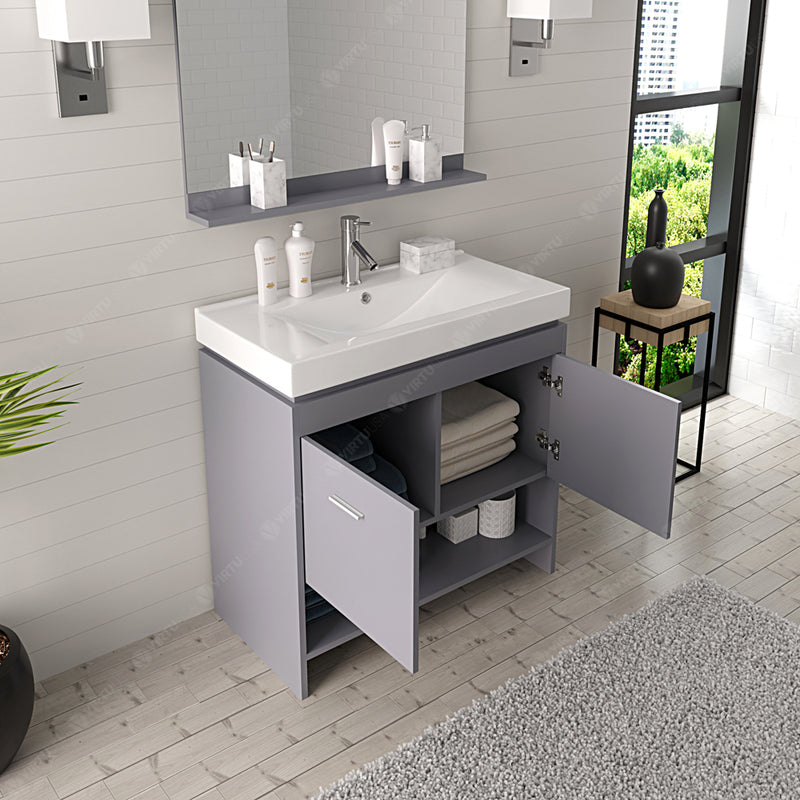 Modern Fittings Gloria 36" Single Bath Vanity with Ceramic Top and Integrated Square Sink