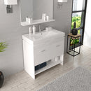 Modern Fittings Gloria 36" Single Bath Vanity with Ceramic Top and Integrated Square Sink Nickel Faucet