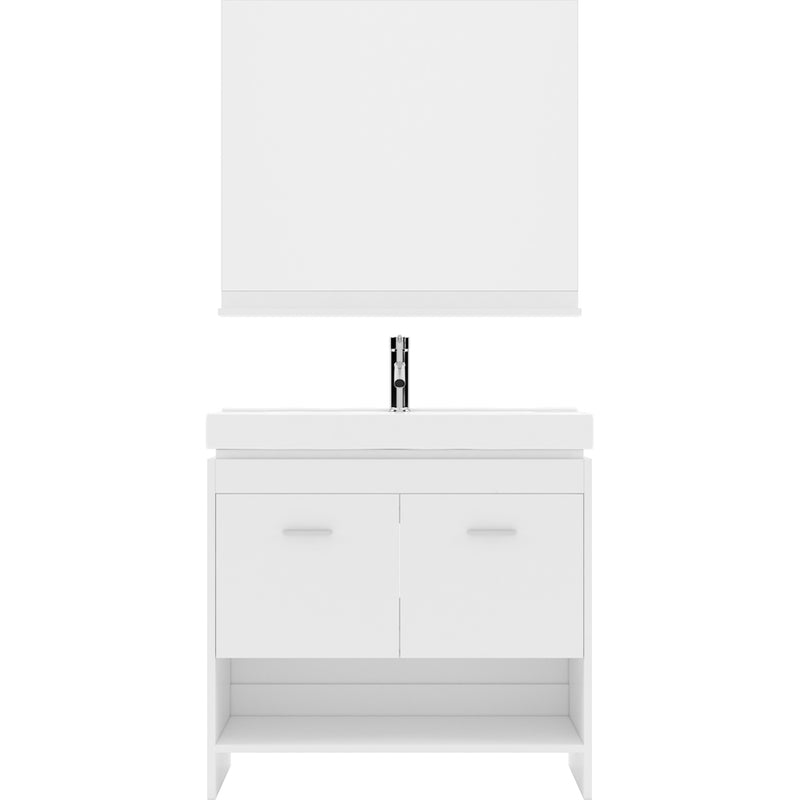 Modern Fittings Gloria 36" Single Bath Vanity with Ceramic Top and Integrated Square Sink