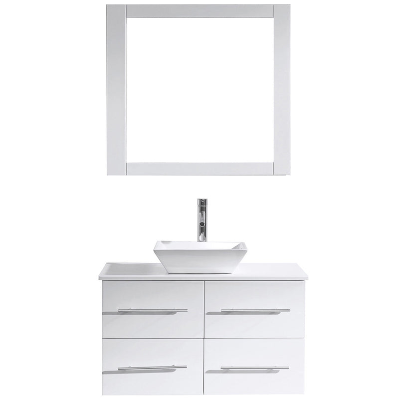 Modern Fittings Marsala 35" Single Bath Vanity with Engineered Stone Top and Square Sink