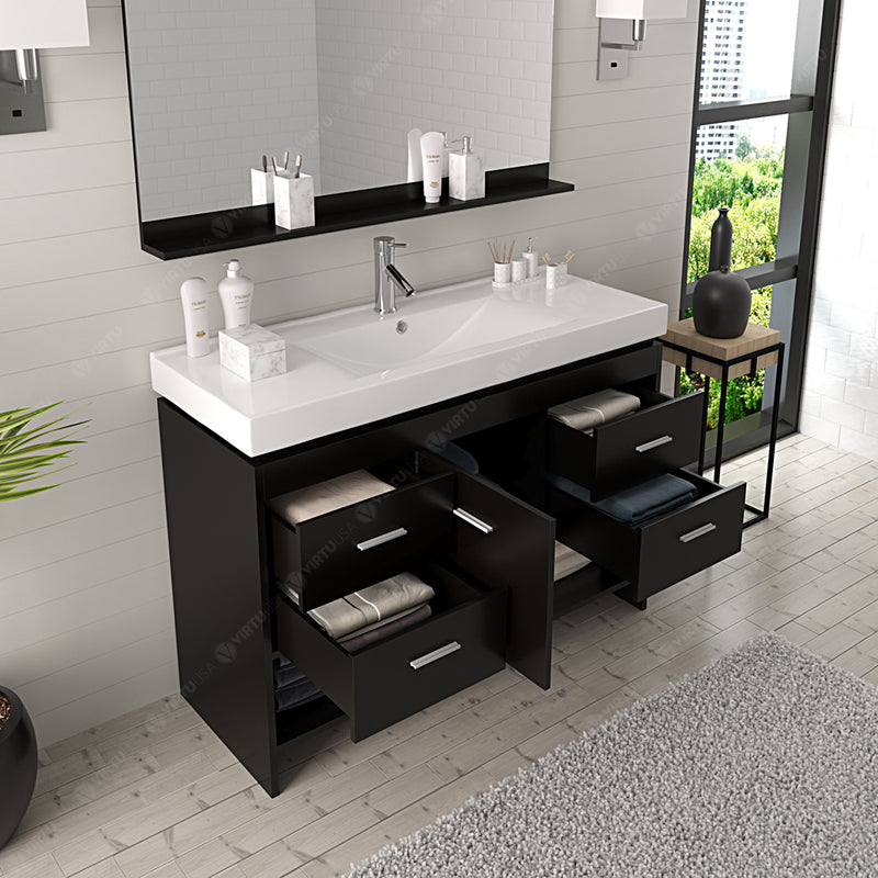 Modern Fittings Gloria 48" Single Bath Vanity and Square Sink Nickel Faucet