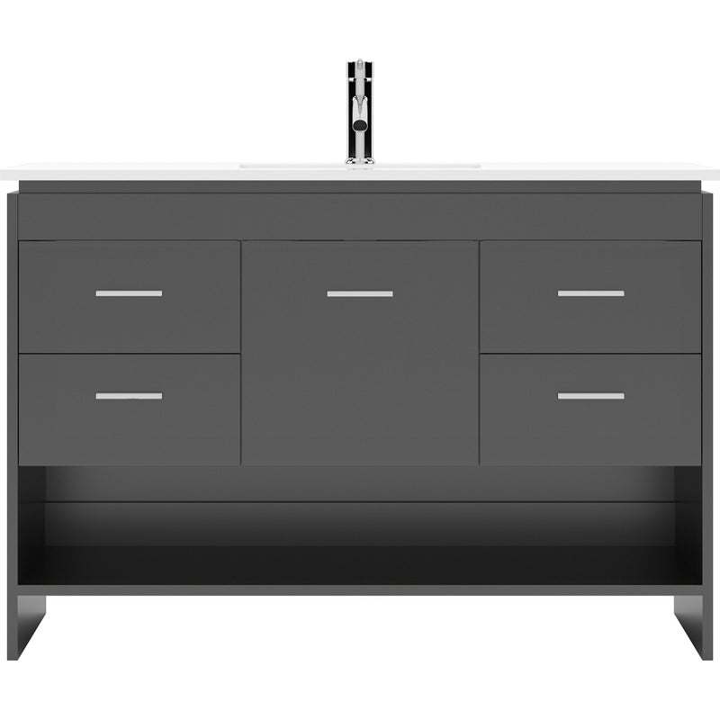 Modern Fittings Gloria 48" Single Bath Vanity with Ceramic Top and Integrated Square Sink