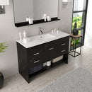 Modern Fittings Gloria 48" Single Bath Vanity with Ceramic Top and Integrated Square Sink