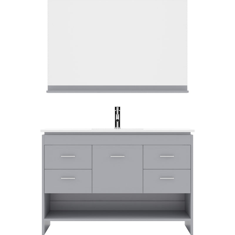 Modern Fittings Gloria 48" Single Bath Vanity with Ceramic Top and Integrated Square Sink