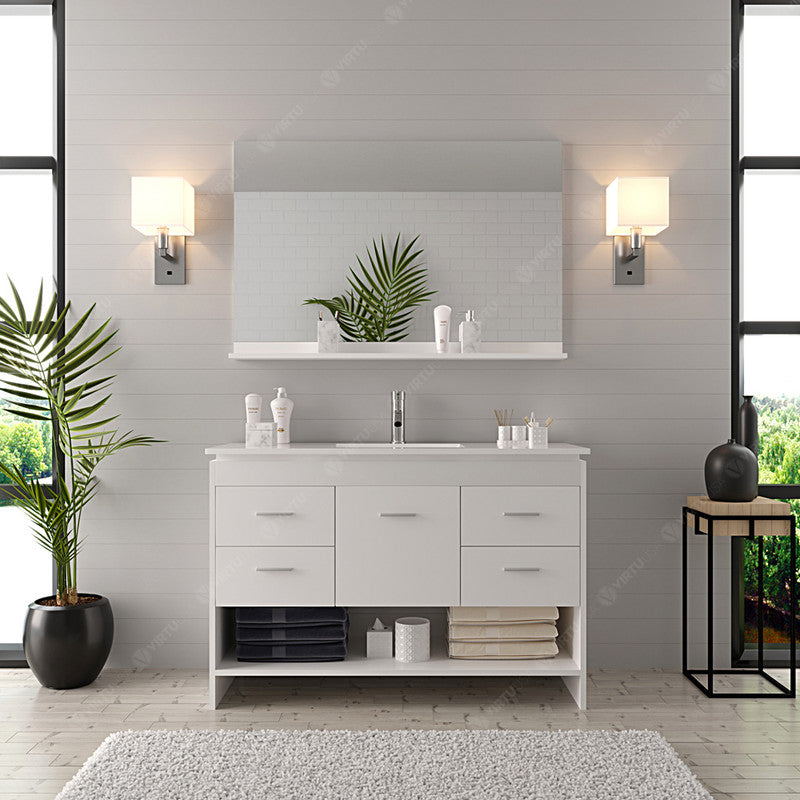 Modern Fittings Gloria 48" Single Bath Vanity with Ceramic Top and Integrated Square Sink