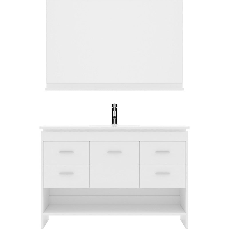 Modern Fittings Gloria 48" Single Bath Vanity with Ceramic Top and Integrated Square Sink