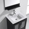 Modern Fittings Zola 24" Single Bath Vanity with Ceramic Top and Integrated Square Sink Nickel Faucet