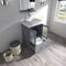 Modern Fittings Zola 24" Single Bath Vanity with Ceramic Top and Integrated Square Sink Nickel Faucet