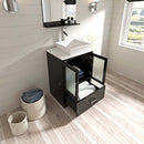 Modern Fittings Zola 24" Single Bath Vanity with Engineered Stone Top and Square Sink Nickel Faucet