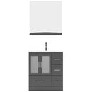 Modern Fittings Zola 30" Single Bath Vanity with Ceramic Top and Integrated Square Sink Nickel Faucet