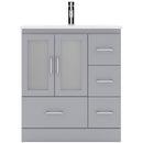 Modern Fittings Zola 30" Single Bath Vanity with Ceramic Top and Integrated Square Sink