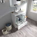 Modern Fittings Zola 30" Single Bath Vanity with Engineered Stone Top and Square Sink Faucet