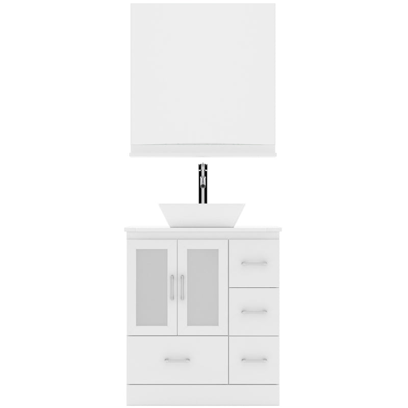 Modern Fittings Zola 30" Single Bath Vanity with Engineered Stone Top and Square Sink