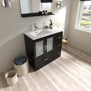 Modern Fittings Zola 36" Single Bath Vanity with Ceramic Top and Integrated Square Sink Faucet