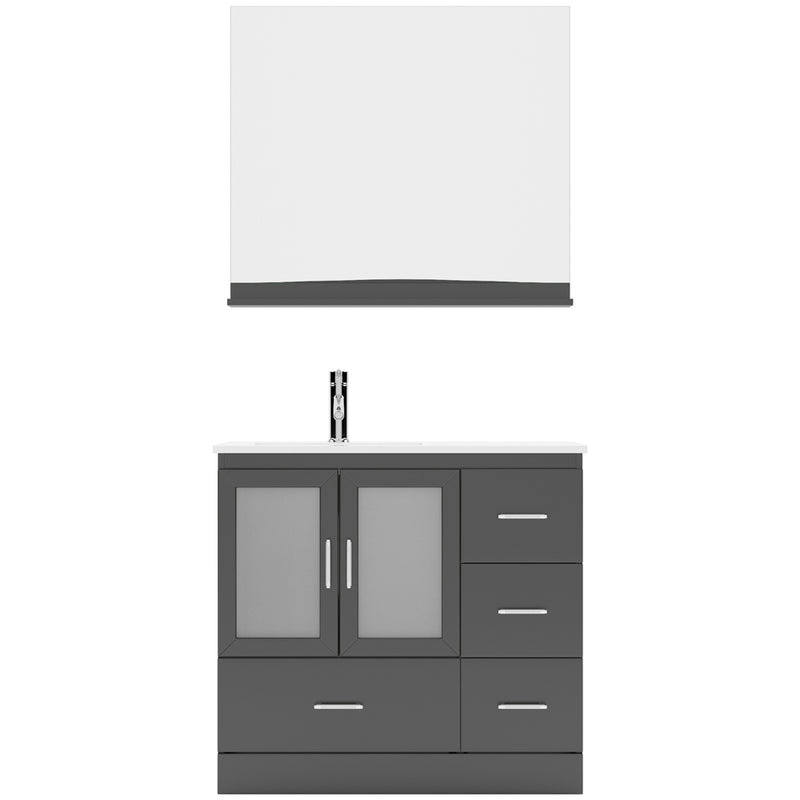 Modern Fittings Zola 36" Single Bath Vanity with Ceramic Top and Integrated Square Sink