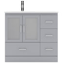 Modern Fittings Zola 36" Single Bath Vanity with Ceramic Top and Integrated Square Sink