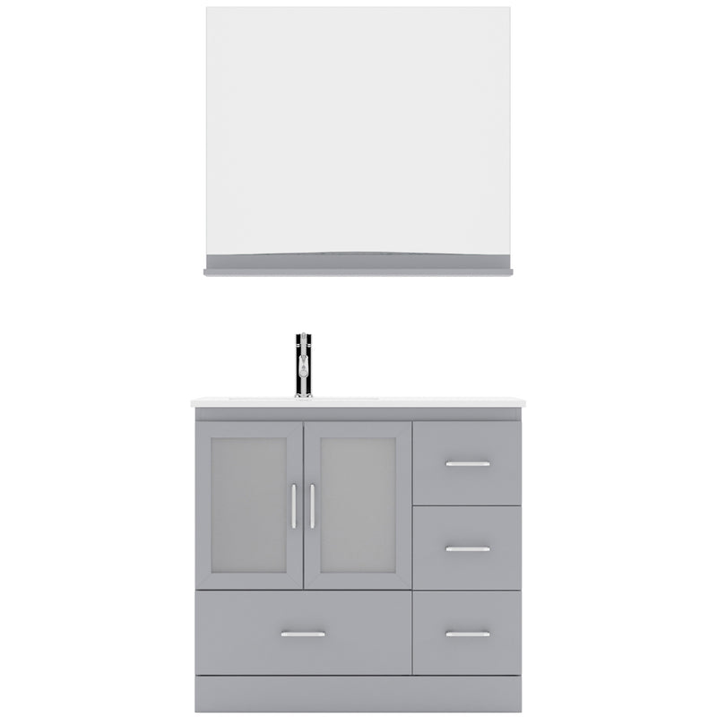 Modern Fittings Zola 36" Single Bath Vanity with Ceramic Top and Integrated Square Sink Faucet