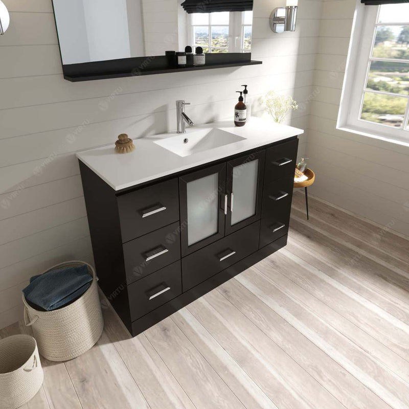 Modern Fittings Zola 48" Single Bath Vanity with Ceramic Top and Integrated Square Sink Faucet