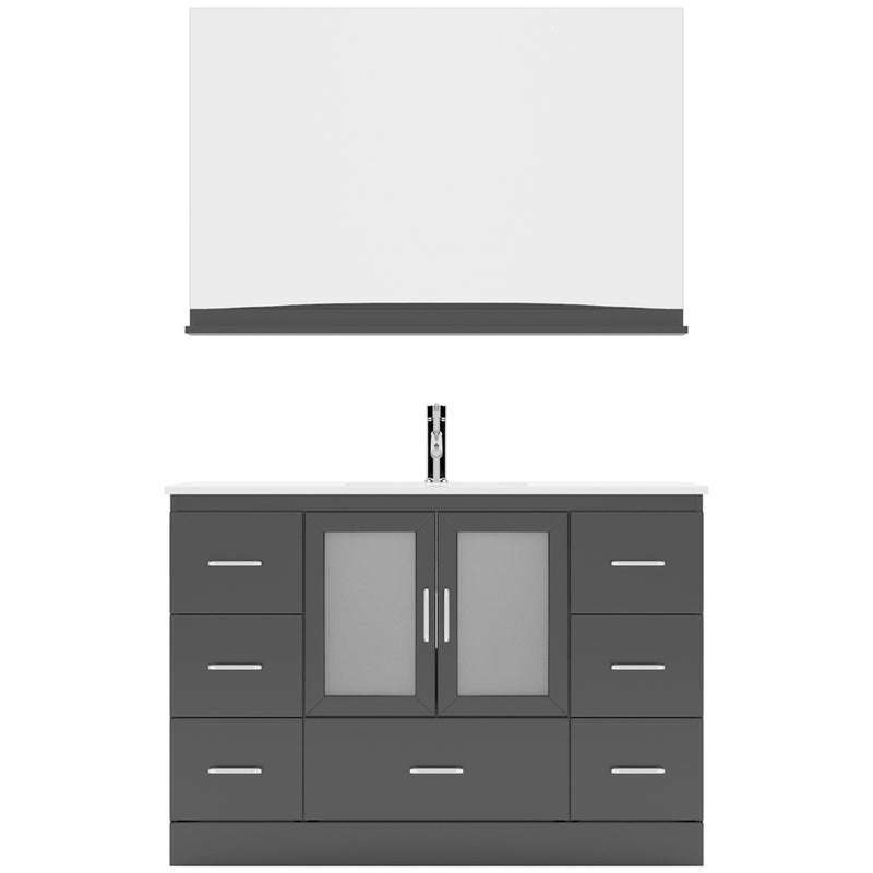 Modern Fittings Zola 48" Single Bath Vanity with Ceramic Top and Integrated Square Sink Faucet