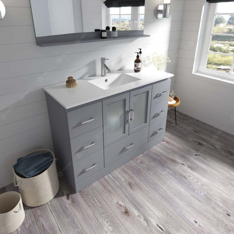 Modern Fittings Zola 48" Single Bath Vanity with Ceramic Top and Integrated Square Sink