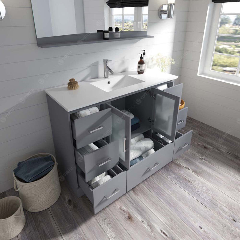 Modern Fittings Zola 48" Single Bath Vanity with Ceramic Top and Integrated Square Sink