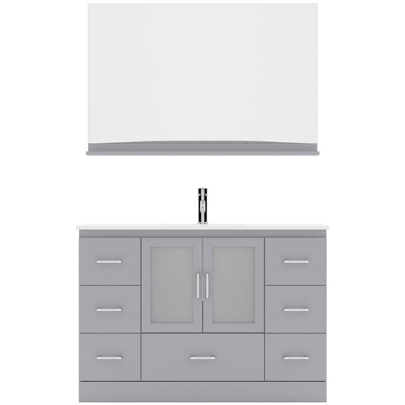 Modern Fittings Zola 48" Single Bath Vanity with Ceramic Top and Integrated Square Sink