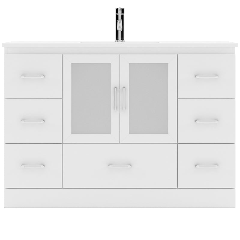 Modern Fittings Zola 48" Single Bath Vanity with Ceramic Top and Integrated Square Sink