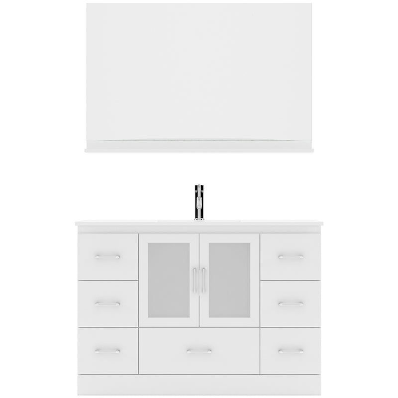 Modern Fittings Zola 48" Single Bath Vanity with Ceramic Top and Integrated Square Sink Faucet