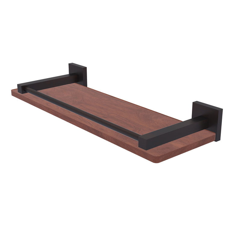 Allied Brass Montero Collection 16 Inch Solid IPE Ironwood Shelf with Gallery Rail MT-1-16-GAL-IRW-VB