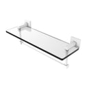 Allied Brass Montero Collection 16 Inch Glass Vanity Shelf with Integrated Towel Bar MT-1-16TB-WHM