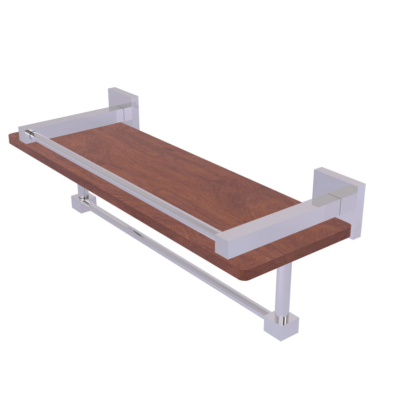 Allied Brass Montero Collection 16 Inch IPE Ironwood Shelf with Gallery Rail and Towel Bar MT-1-16TB-GAL-IRW-PC