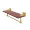 Allied Brass Montero Collection 16 Inch Solid IPE Ironwood Shelf with Integrated Towel Bar MT-1TB-16-IRW-PB