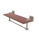 Allied Brass Montero Collection 16 Inch Solid IPE Ironwood Shelf with Integrated Towel Bar MT-1TB-16-IRW-PEW