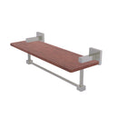 Allied Brass Montero Collection 16 Inch Solid IPE Ironwood Shelf with Integrated Towel Bar MT-1TB-16-IRW-SN