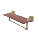 Allied Brass Montero Collection 16 Inch Solid IPE Ironwood Shelf with Integrated Towel Bar MT-1TB-16-IRW-UNL