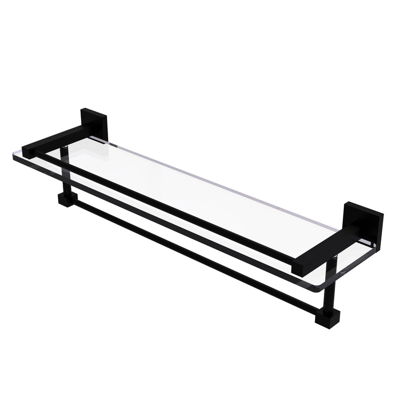 Allied Brass Montero Collection 22 Inch Gallery Glass Shelf with Towel Bar MT-1-22TB-GAL-BKM