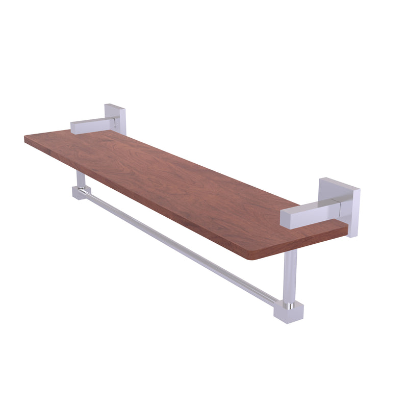 Allied Brass Montero Collection 22 Inch Solid IPE Ironwood Shelf with Integrated Towel Bar MT-1-22TB-IRW-SCH