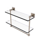 Allied Brass Montero Collection 16 Inch Two Tiered Glass Shelf with Integrated Towel Bar MT-2-16TB-PEW