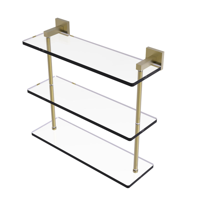 Allied Brass Montero Collection 16 Inch Triple Tiered Glass Shelf MT-5-16-SBR