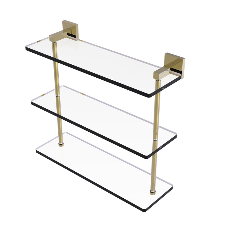 Allied Brass Montero Collection 16 Inch Triple Tiered Glass Shelf MT-5-16-UNL