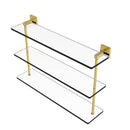 Allied Brass Montero Collection 22 Inch Triple Tiered Glass Shelf MT-5-22-PB