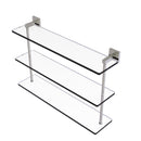 Allied Brass Montero Collection 22 Inch Triple Tiered Glass Shelf MT-5-22-SN