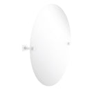 Allied Brass Montero Collection Contemporary Frameless Oval Tilt Mirror with Beveled Edge MT-91-WHM