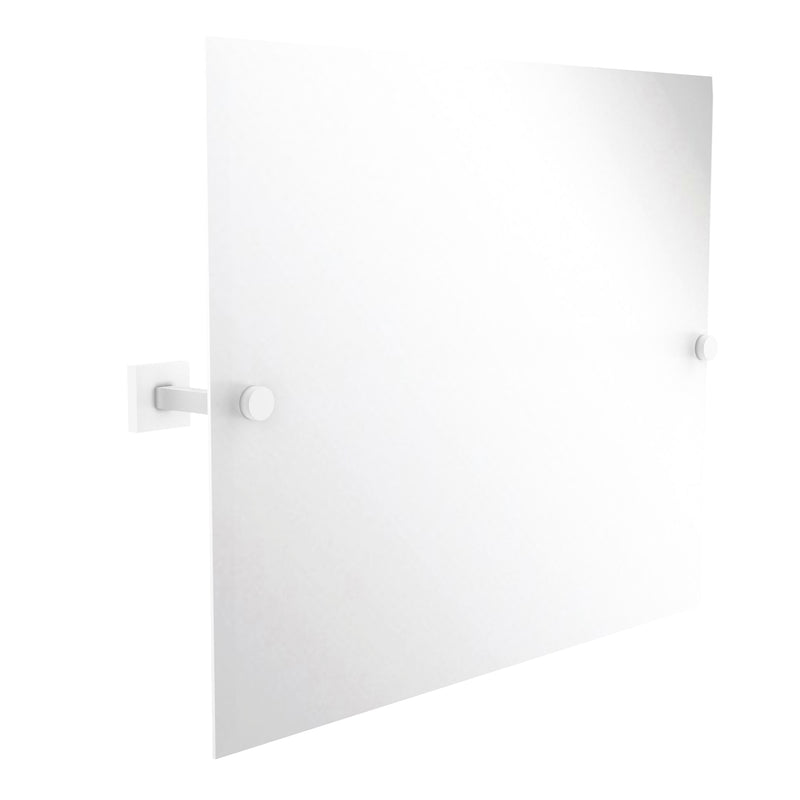 Allied Brass Montero Collection Contemporary Frameless Landscape Rectangular Tilt Mirror with Beveled Edge MT-93-WHM